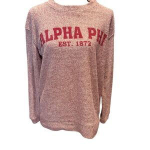 Alpha Phi Maroon Crewneck Sweater Women's Small Standard Long Sleeve Pullover